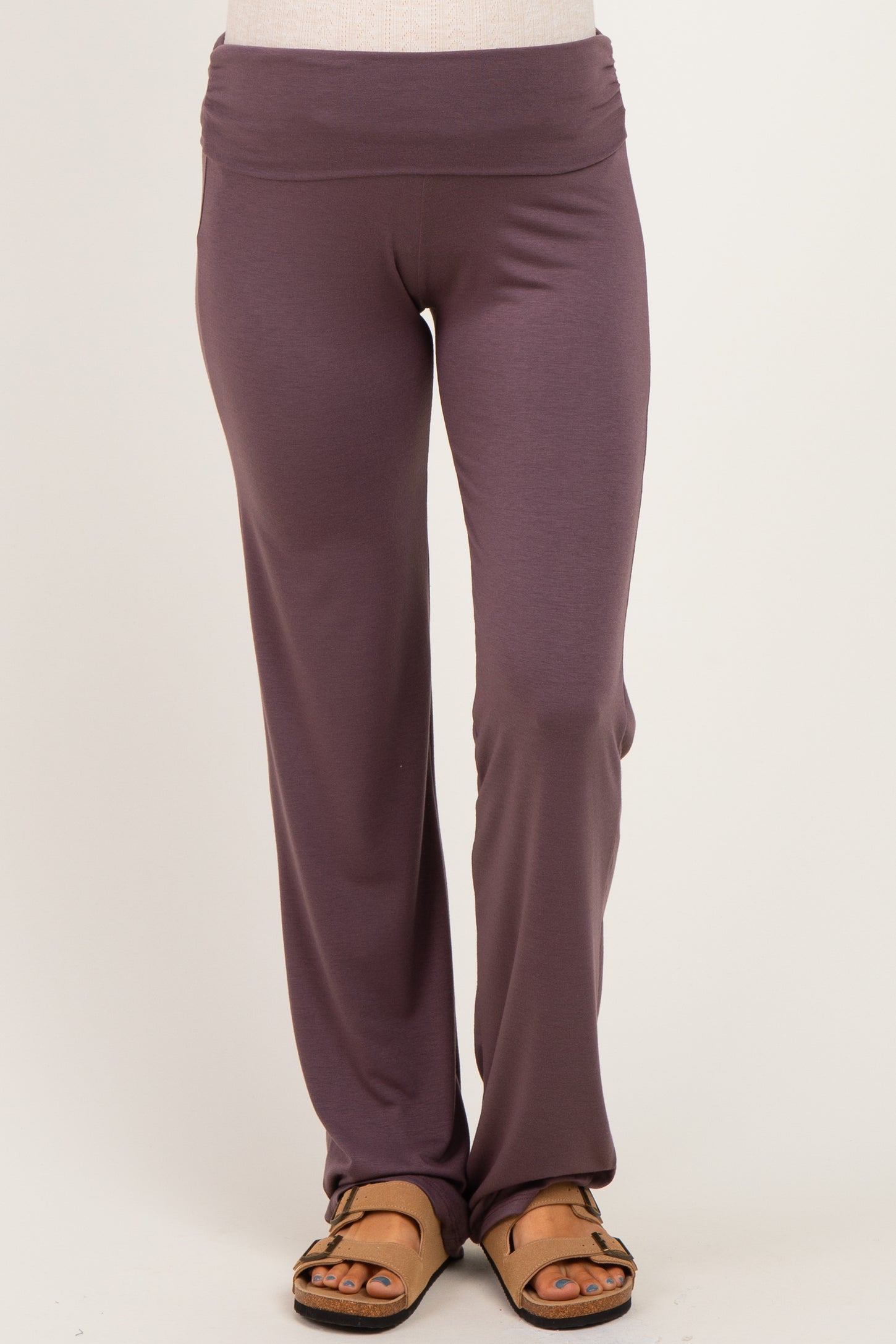 PinkBlush Purple Foldover Maternity Lounge Pants