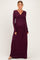 PinkBlush Burgundy Long Sleeve Draped Maternity/Nursing Maxi Dress