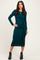Hunter Green Long Sleeve Knotted Waist Maxi Dress