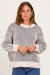 Navy Two Tone Oversized Sweater