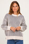 Navy Two Tone Oversized Sweater