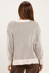 Light Olive Two Tone Oversized Sweater