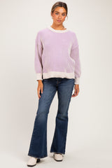 Lavender Two Tone Oversized Maternity Sweater