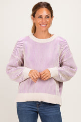 Lavender Two Tone Oversized Maternity Sweater