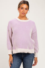 Lavender Two Tone Oversized Maternity Sweater