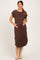 Chocolate Rounded Hem Maternity Midi Dress