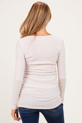 Soft Pink Soft Knit Ruched Maternity Top