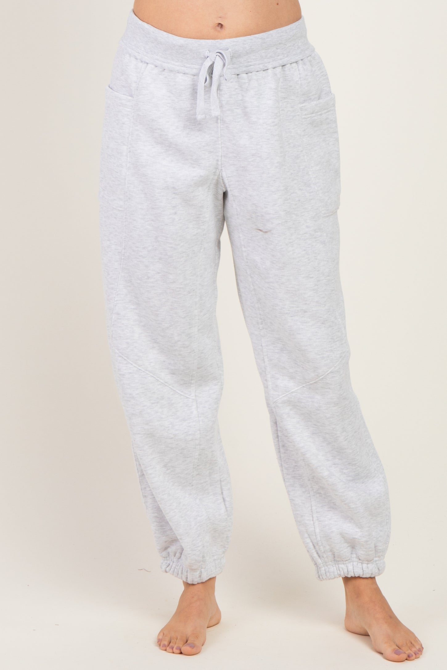 Heather Grey Terry Drawstring Joggers