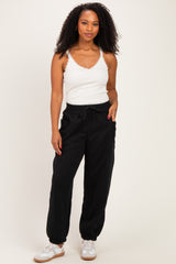 Black Terry Drawstring Joggers