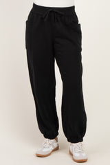 Black Terry Drawstring Joggers