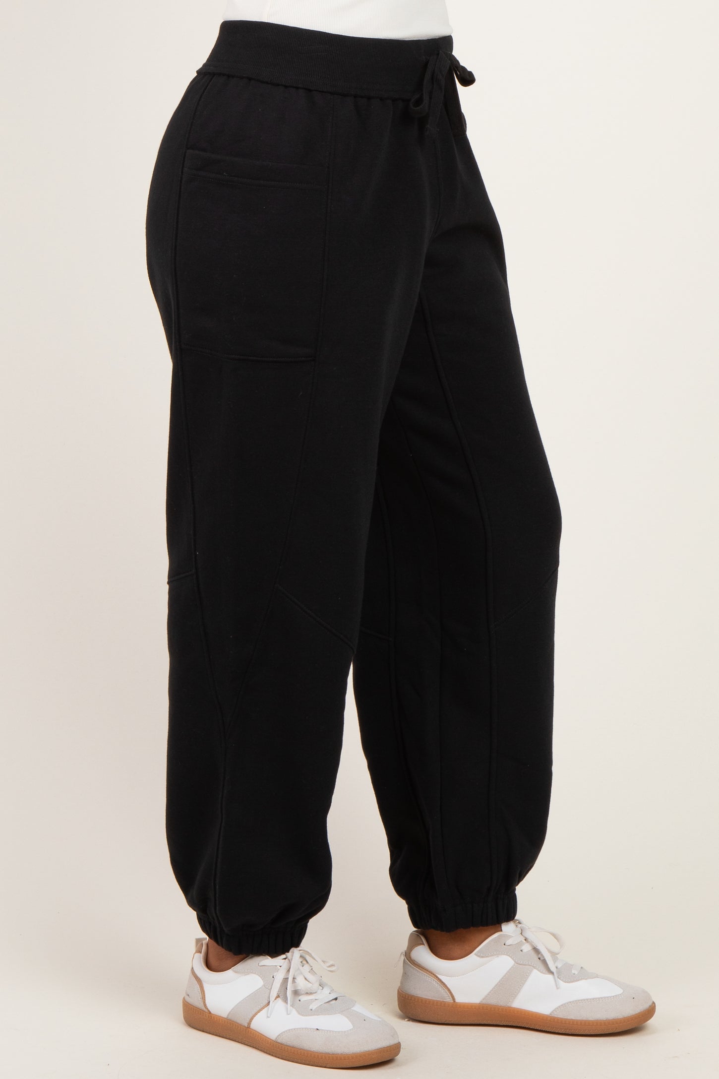 Black Terry Drawstring Joggers