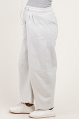 Bone Fleece Barrel Leg Maternity Sweatpants