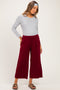 Dark Burgundy Wide Leg Ankle Maternity Lounge Pants