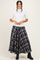 Navy Plaid A-Line Maxi Skirt