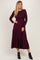 Burgundy Long Sleeve Maxi Dress