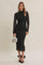 Black Fitted Lace Midi Dress