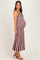 Plum Striped Knit Fitted Maternity Midi Dress