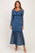 Blue Off Shoulder Long Sleeve Boho Maxi Dress