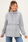 Gray Long Sleeve Drawstring Hooded Maternity Pullover