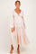 Beige Tiered Long Sleeve V-Neck Maternity Maxi Dress