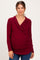 Burgundy Heathered Draped Wrap Maternity/Nursing Top