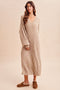 Oatmeal Thick Rib Oversized Sweater Midi Dress