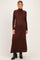 Brown Turtleneck Long Sleeve Maternity Maxi Dress