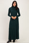 Hunter Green Turtleneck Long Sleeve Maxi Dress