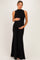 Black Sleeveless Side Draped Maternity Maxi Dress