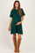 Hunter Green Contrast Ruffle Maternity T-Shirt Dress