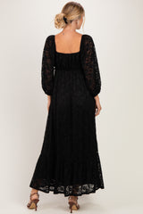 Black Lace Long Sleeve Maxi Dress