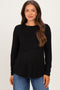 Black Maternity & Nursing Lift-Up Long Sleeve Top