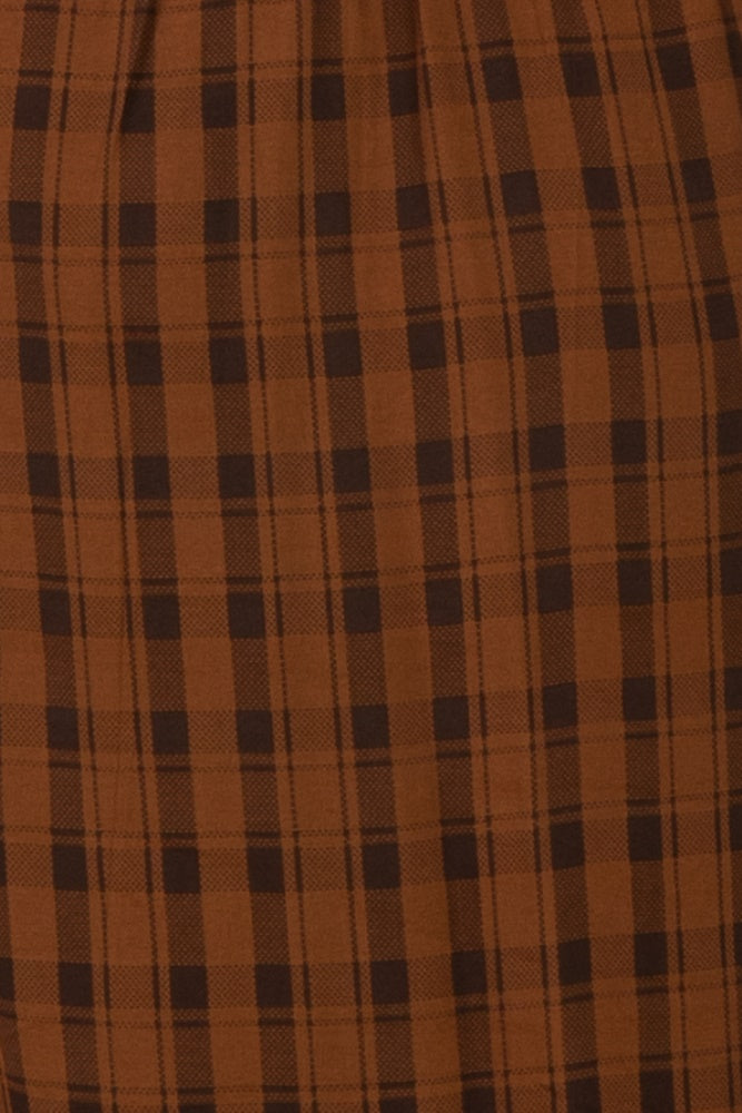 brown and black plaid fabric suitable for maternity wear