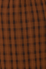 brown and black plaid fabric suitable for maternity wear