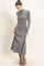 Heather Grey Ribbed Mock Neck Long Sleeve Midi Dress