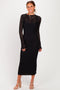 Black Lace Long Sleeve Midi Dress