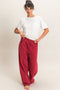 Dark Red Washed Barrel Sweatpants