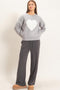 Charcoal Wide Leg Lounge Pants