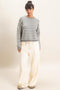 Cream Mineral Washed Wide Leg Pants