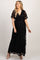 PinkBlush Black Lace Mesh Overlay Maternity Maxi Dress