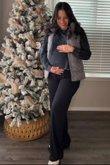 PinkBlush Black Foldover Maternity Lounge Pants