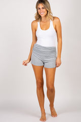 PinkBlush Heather Grey Ruched Side Maternity Lounge Shorts