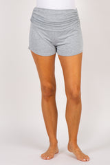 PinkBlush Heather Grey Ruched Side Lounge Shorts