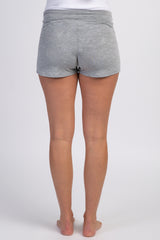 PinkBlush Heather Grey Ruched Side Maternity Lounge Shorts