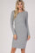 Heather Grey Ribbed Knit Long Sleeve Dress