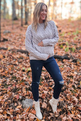 PinkBlush Navy Distressed Maternity Skinny Jeans