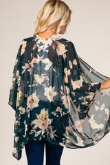 Forest Green Floral Sheer Cover Up