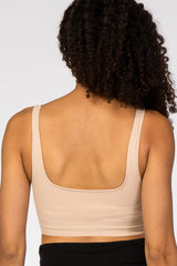 Beige Seamless Thick Strap Maternity Bralette