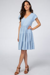 Light Blue Tiered Dress