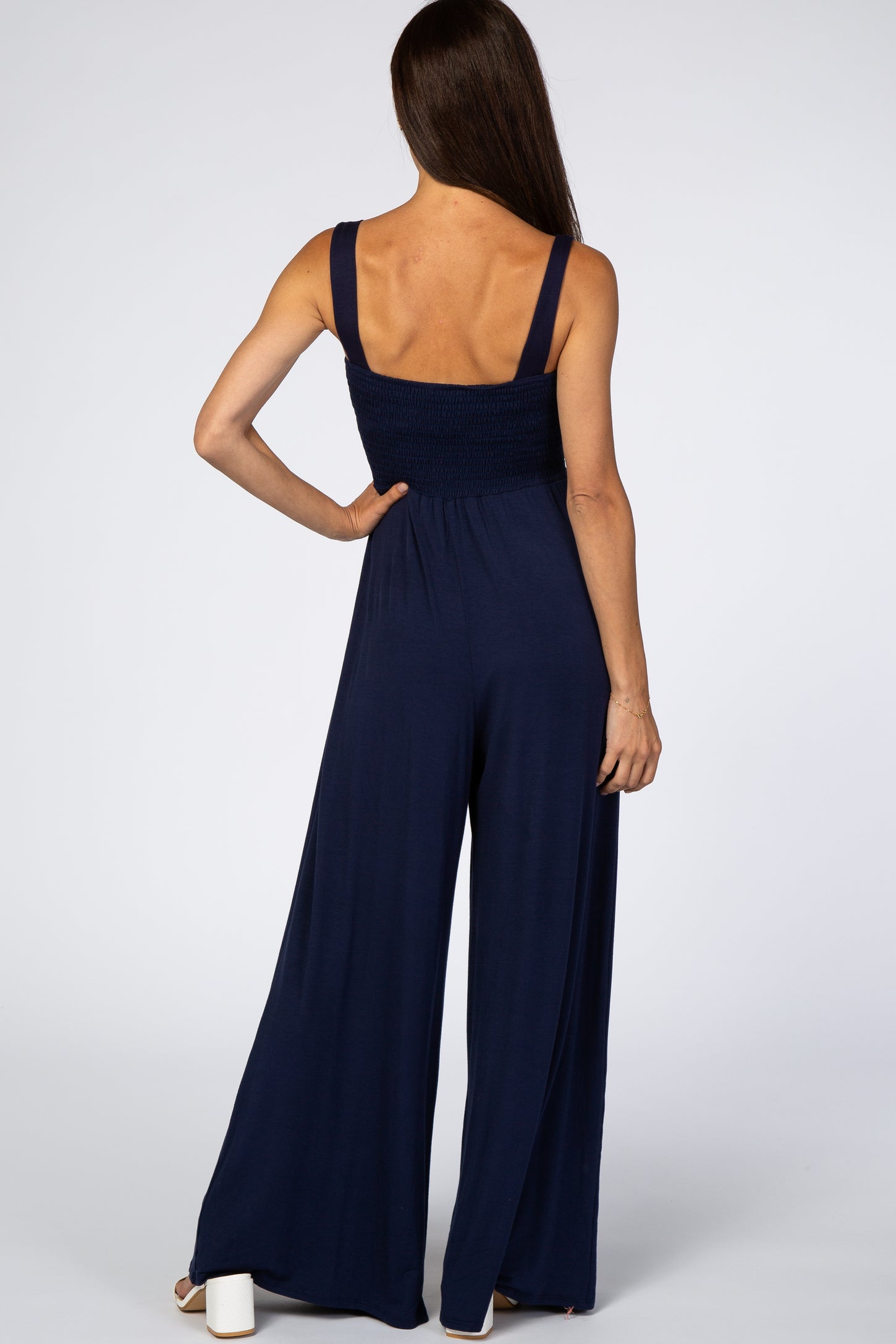 Navy Sleeveless Wide Leg Jumpsuit